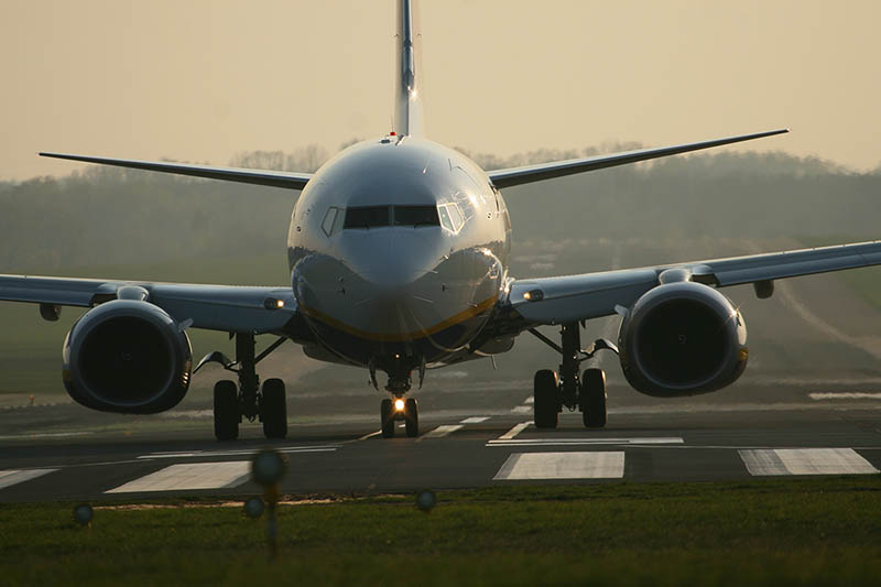 Airplane before liftoff